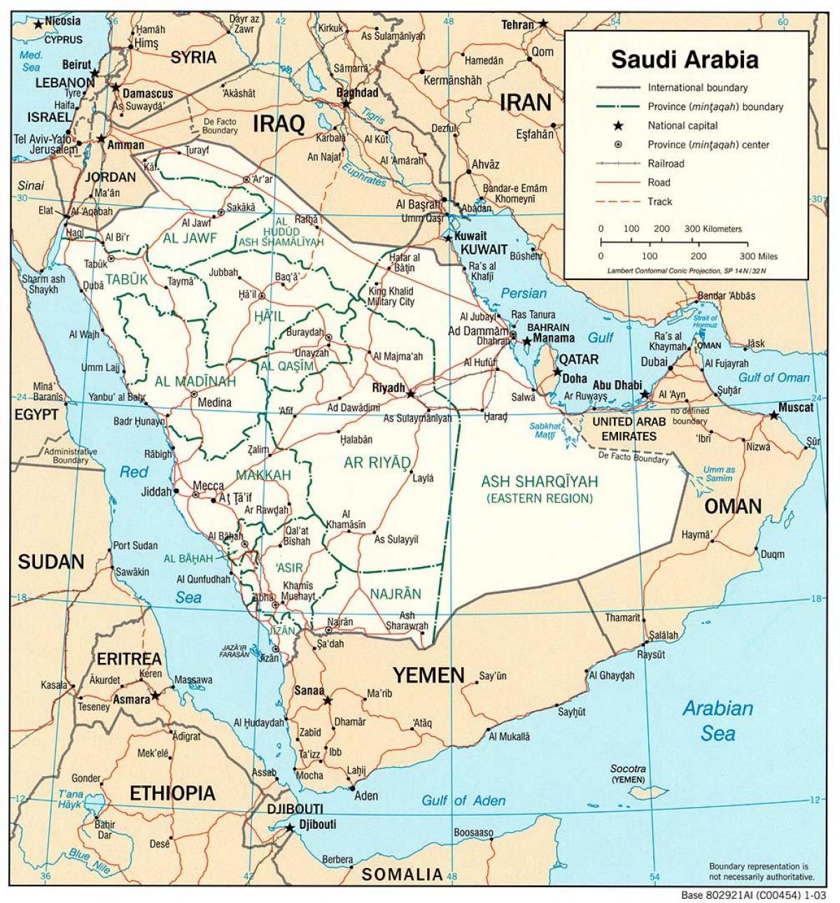 Saudi-Arabien Straßen Karte