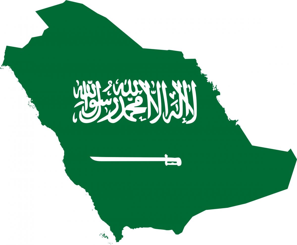 Karte von Saudi-Arabien Flagge