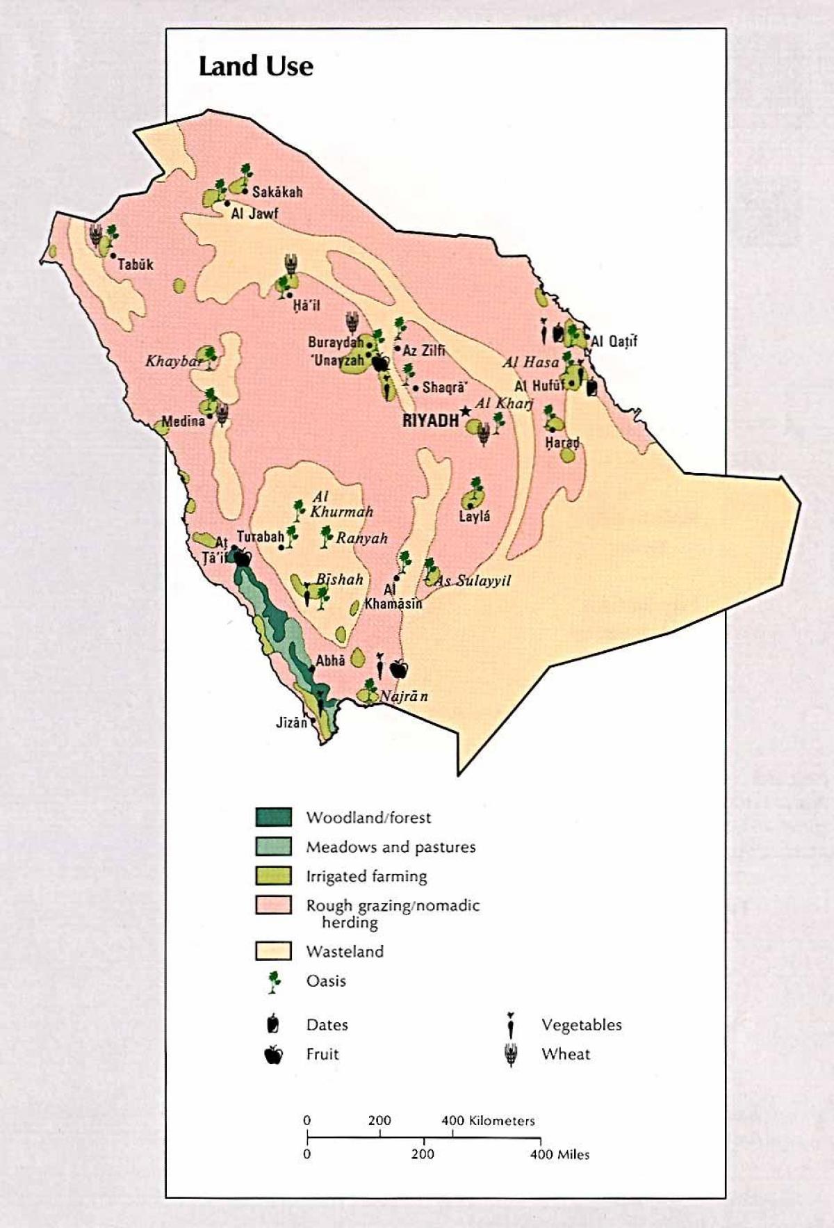 Karte von Saudi-Arabien natürlichen Ressourcen