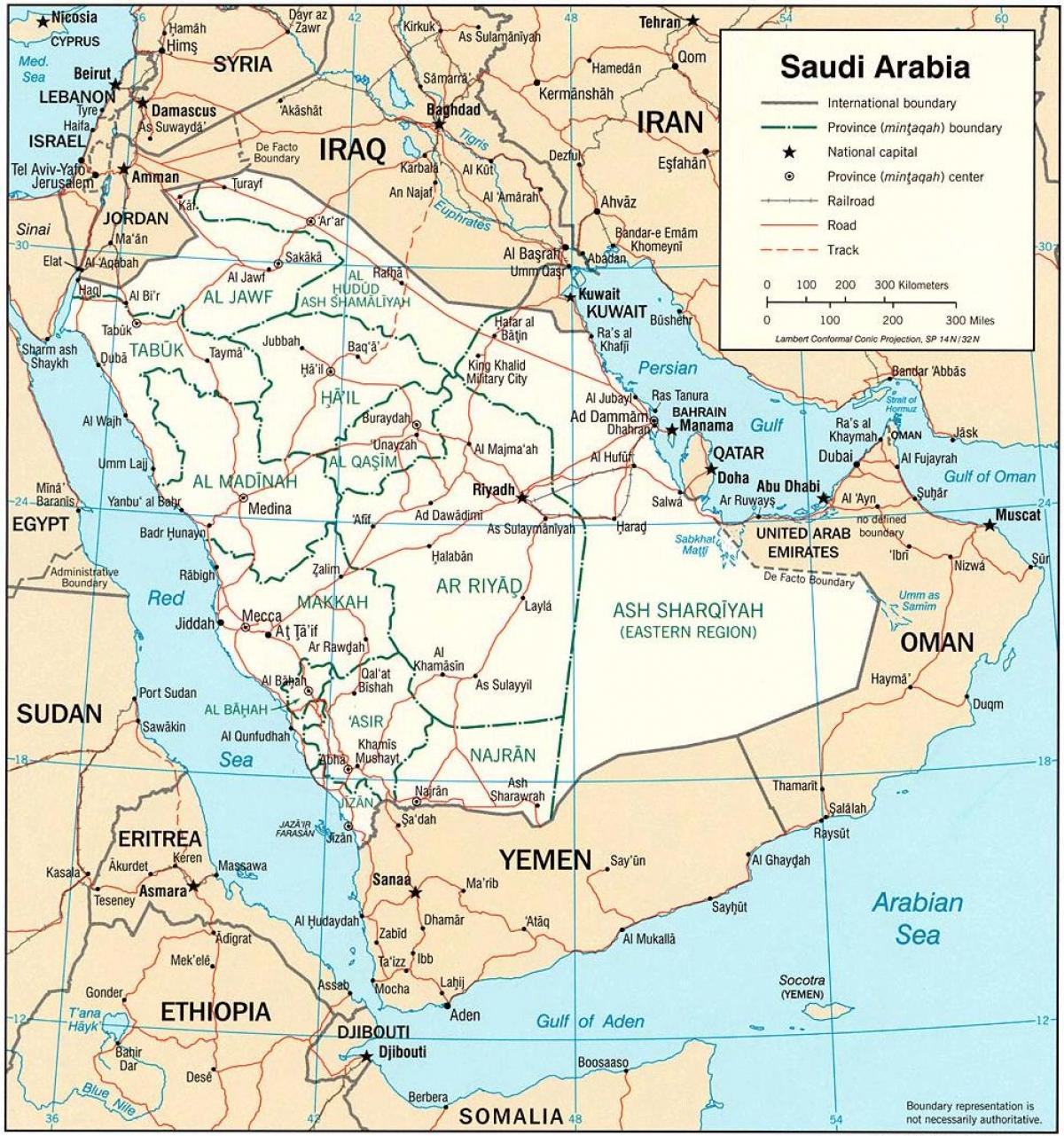 Karte von Saudi-Arabien politischen