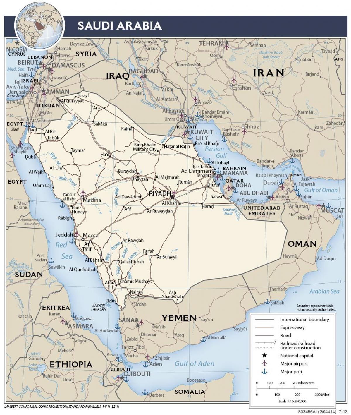 Karte von Saudi-Arabien ports