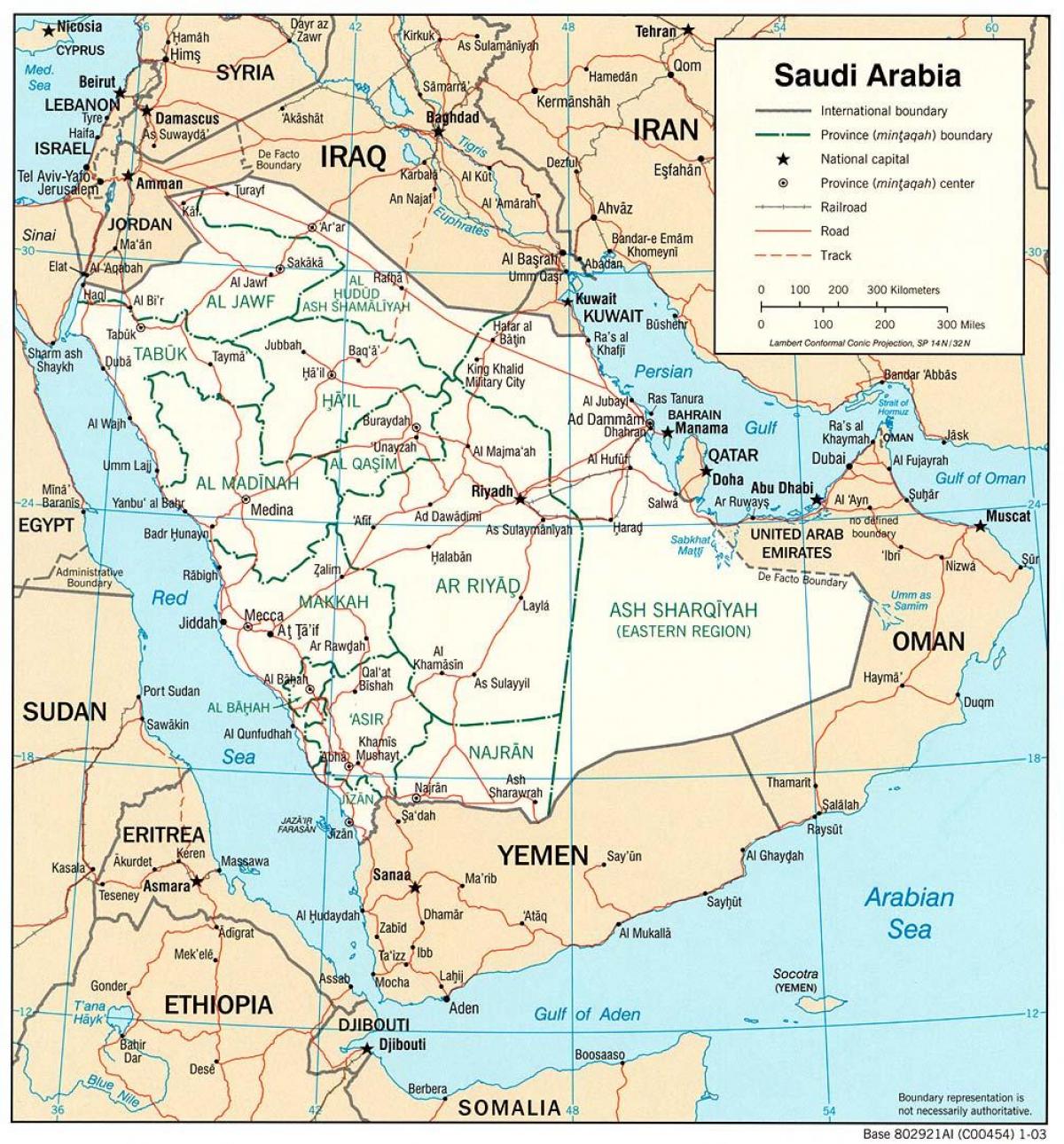 Karte von Saudi-Arabien-route