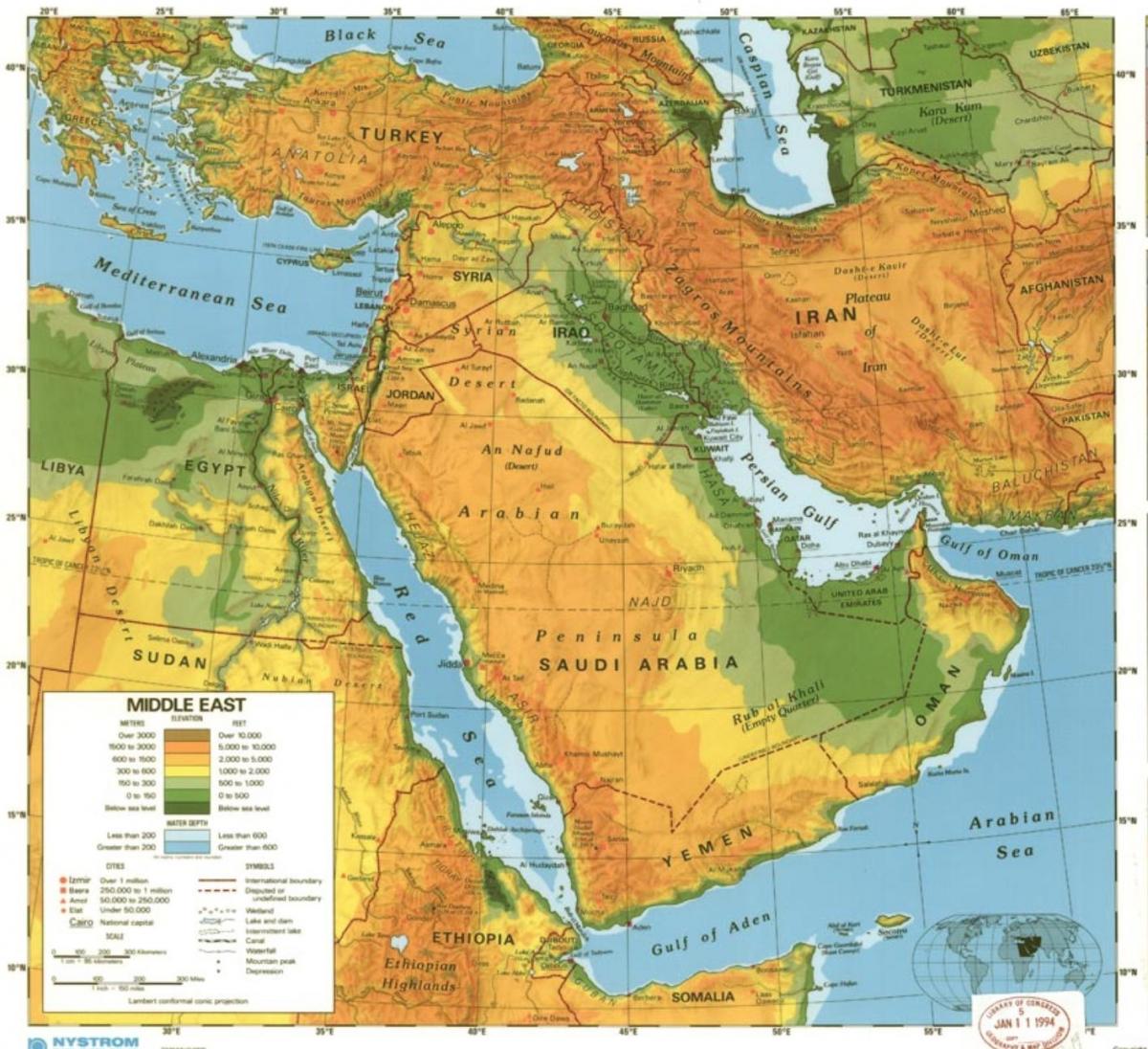 Karte von Saudi-Arabien-Wüste