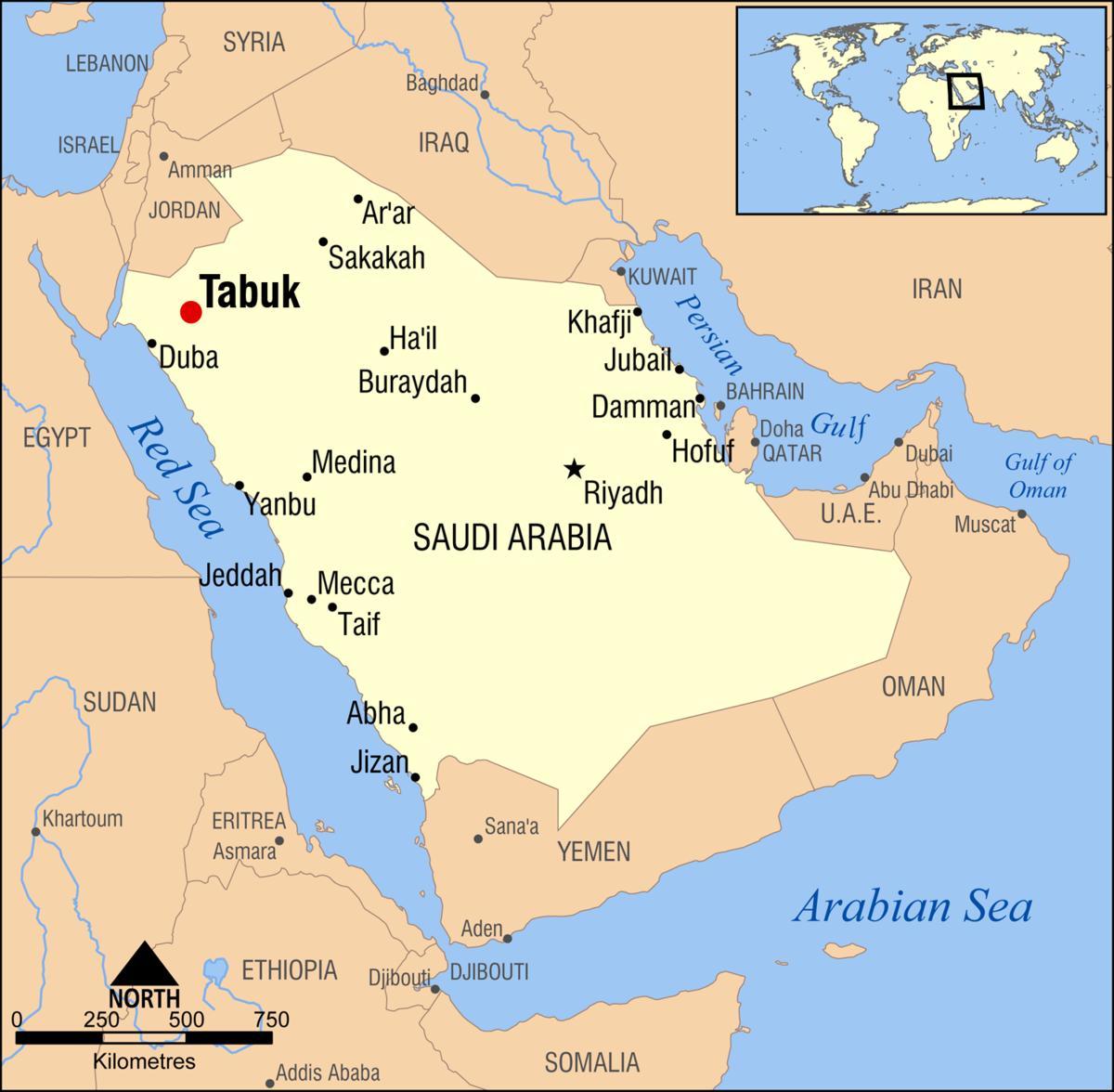 tabuk Saudi-Arabien-map