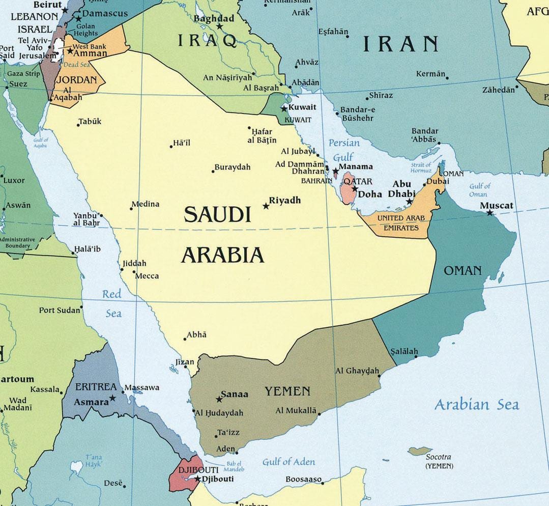 Karte des Königreichs von Saudi-Arabien 