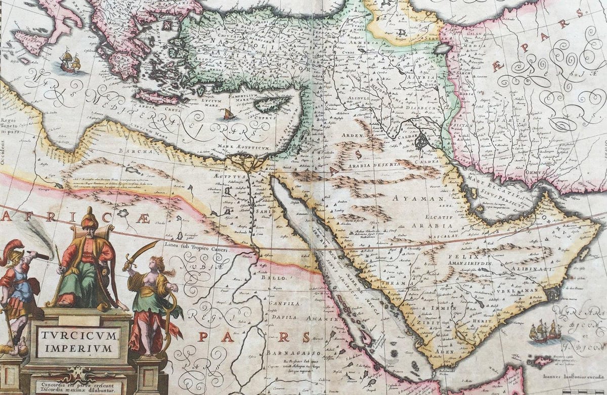 alte Karte von Saudi-Arabien