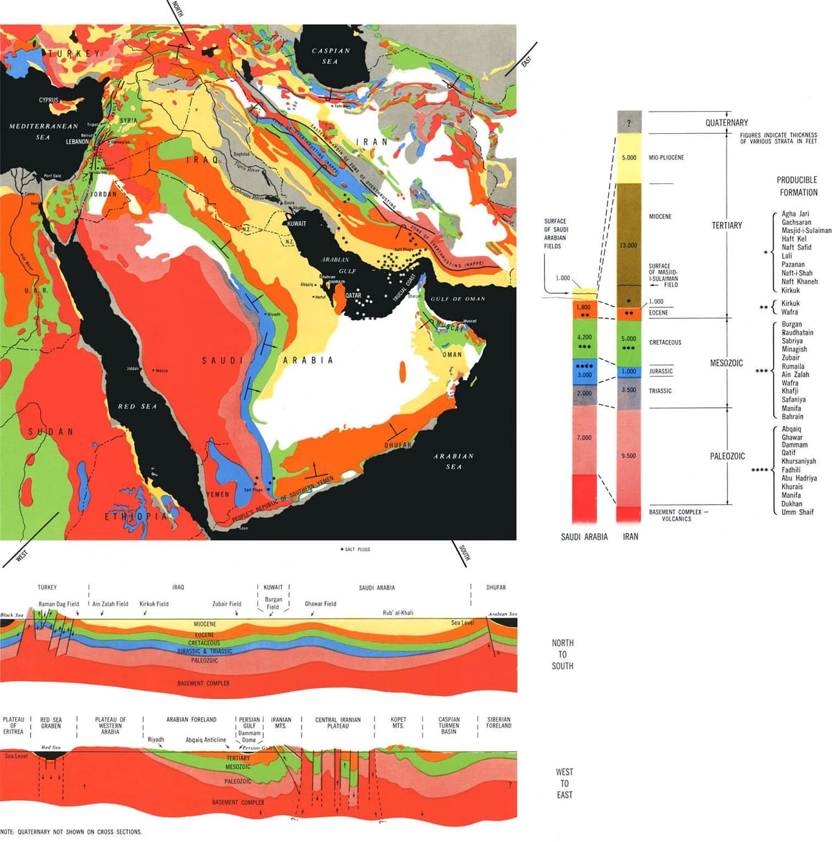 geologische Karte von Saudi-Arabien