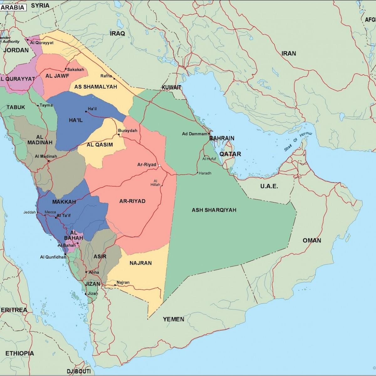 Karte von Saudi-Arabien Städte