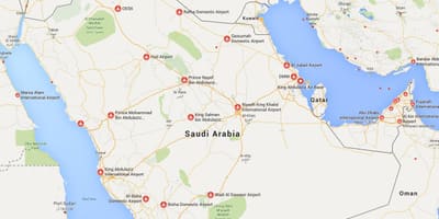 Saudi-Arabien Flughäfen Karte anzeigen
