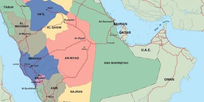 Karte von Saudi-Arabien Städte