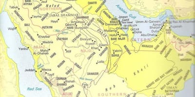 Karte von Saudi-Arabien Stämme