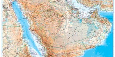 Karte von Saudi-Arabien topographische